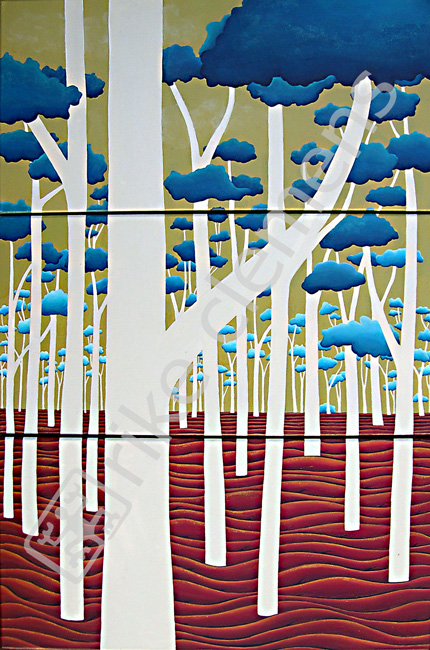 open forest, oil on canvas 2006 (3x 60x30cm)