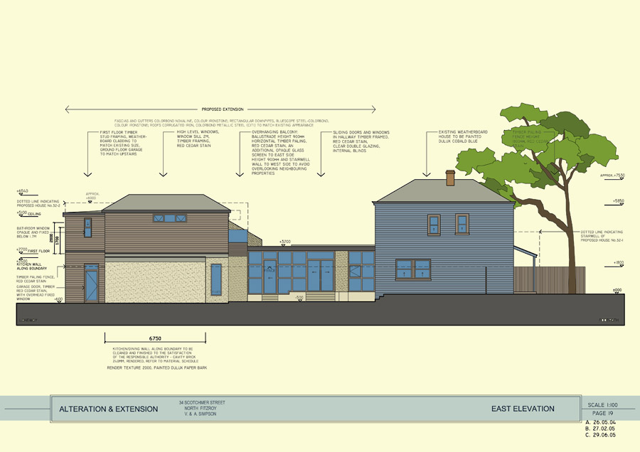 architecture project_extension_Fitzroy_East elevation